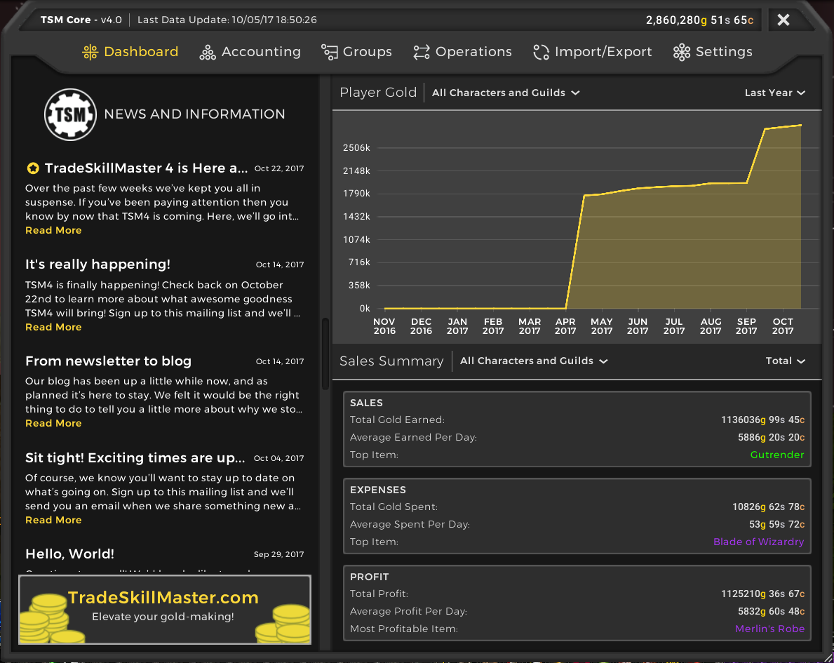 how often does the trade skill master app scan data