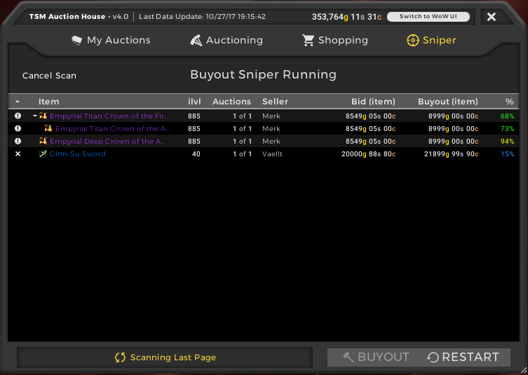 tradeskillmaster sniper setup