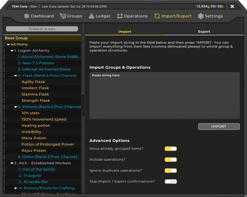 tsm4 auction settings