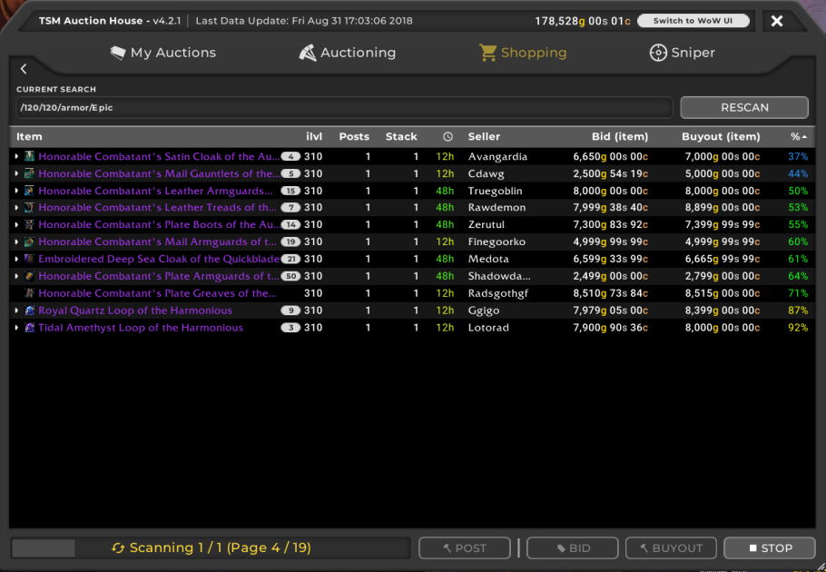 how to post auctions on tsm4