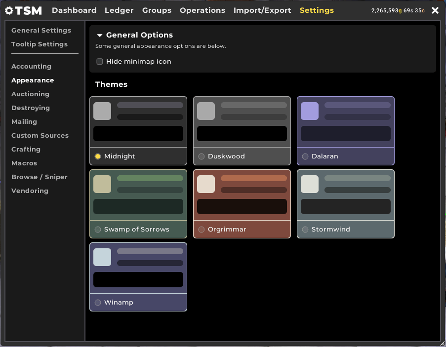 tradeskillmaster strings