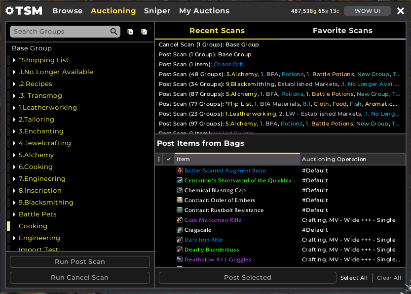 how to post auctions on tsm4